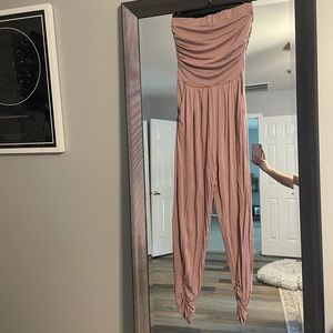 Heart hips mauve strapless jumpsuit *POCKETS* small